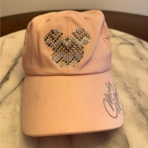 Disney Parks Pastel Pink Rhinestone Chevron Mickey Ball Cap – Adult Size